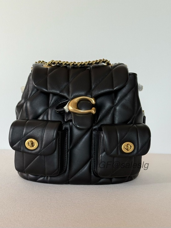 Coach Handbags - NWT Coach Tabby Quilted Nappa Leather Convertible Backpack CU076 Black Gold